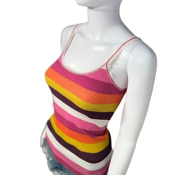 Nollie Stripe Waffle Tank - Picture 2 of 7
